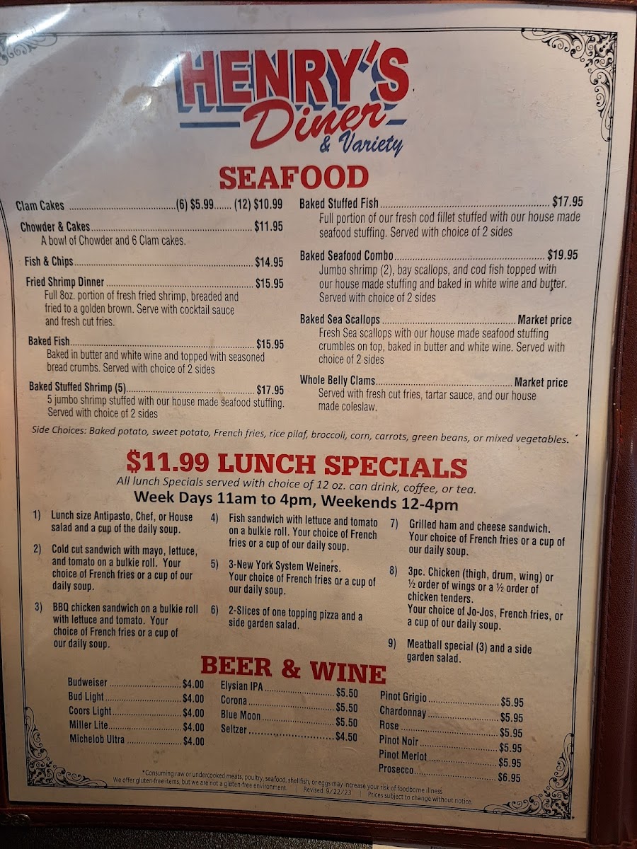 Menu Henry's Diner-3
