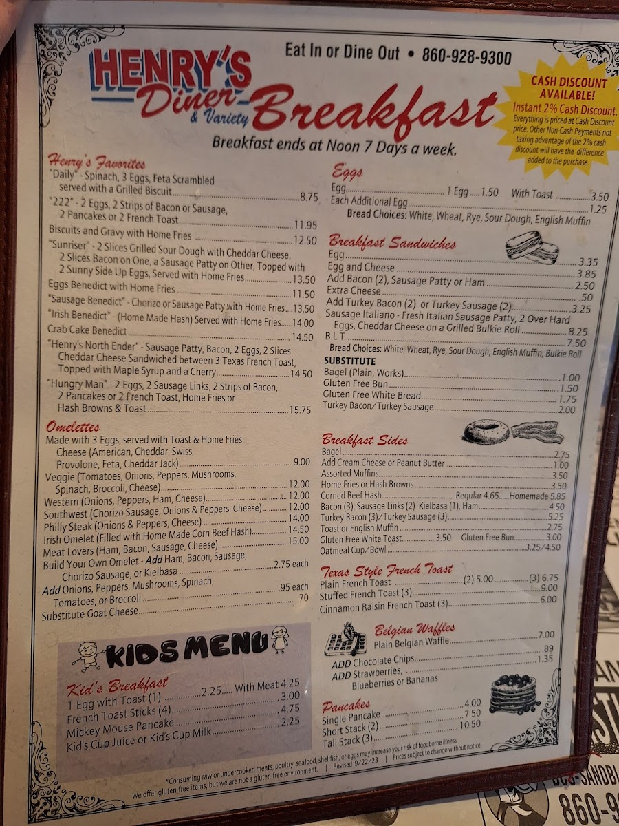 Menu Henry's Diner-6