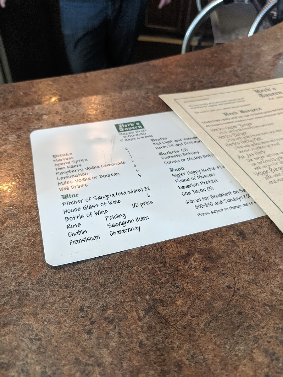 Menu Herb's Tavern-10