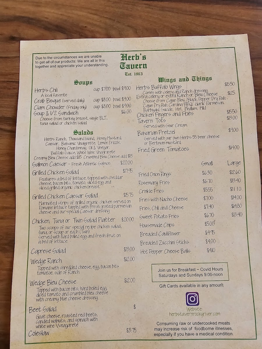 Menu Herb's Tavern-3