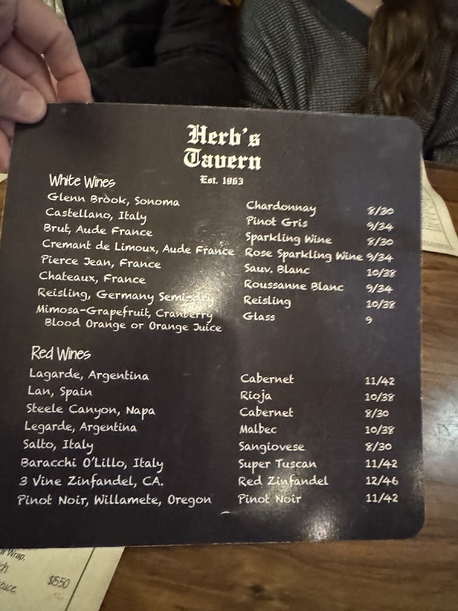 Menu Herb's Tavern-5