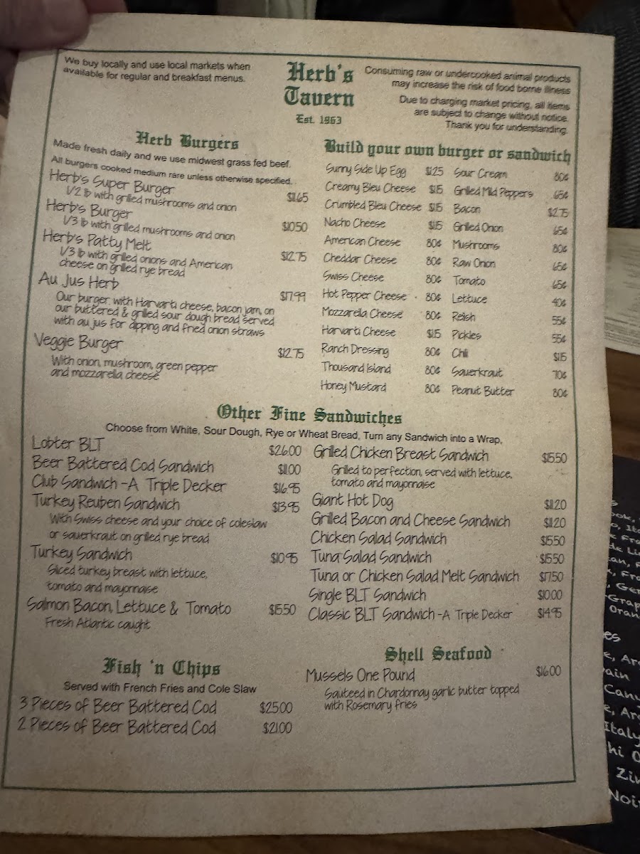 Menu Herb's Tavern-6