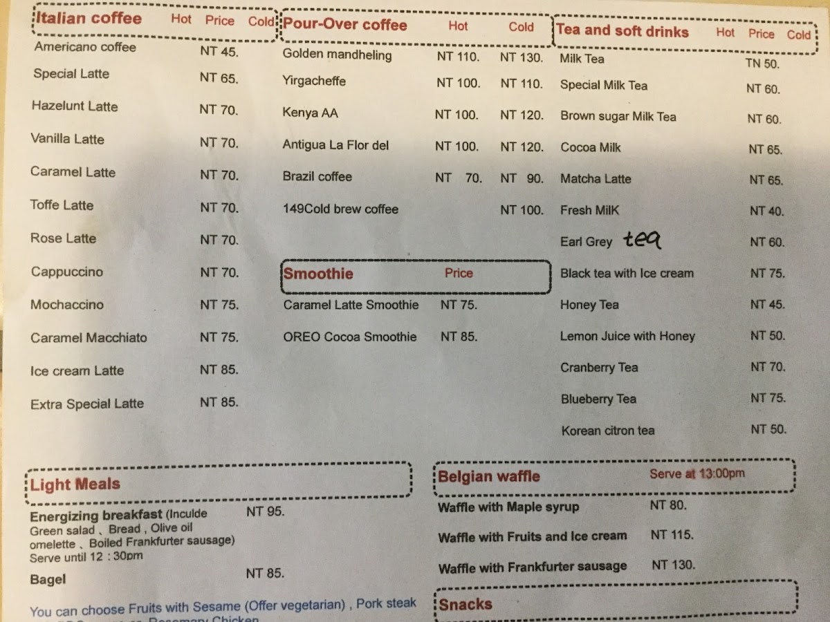 Menu Here149Cafe Hengchun Shop-2
