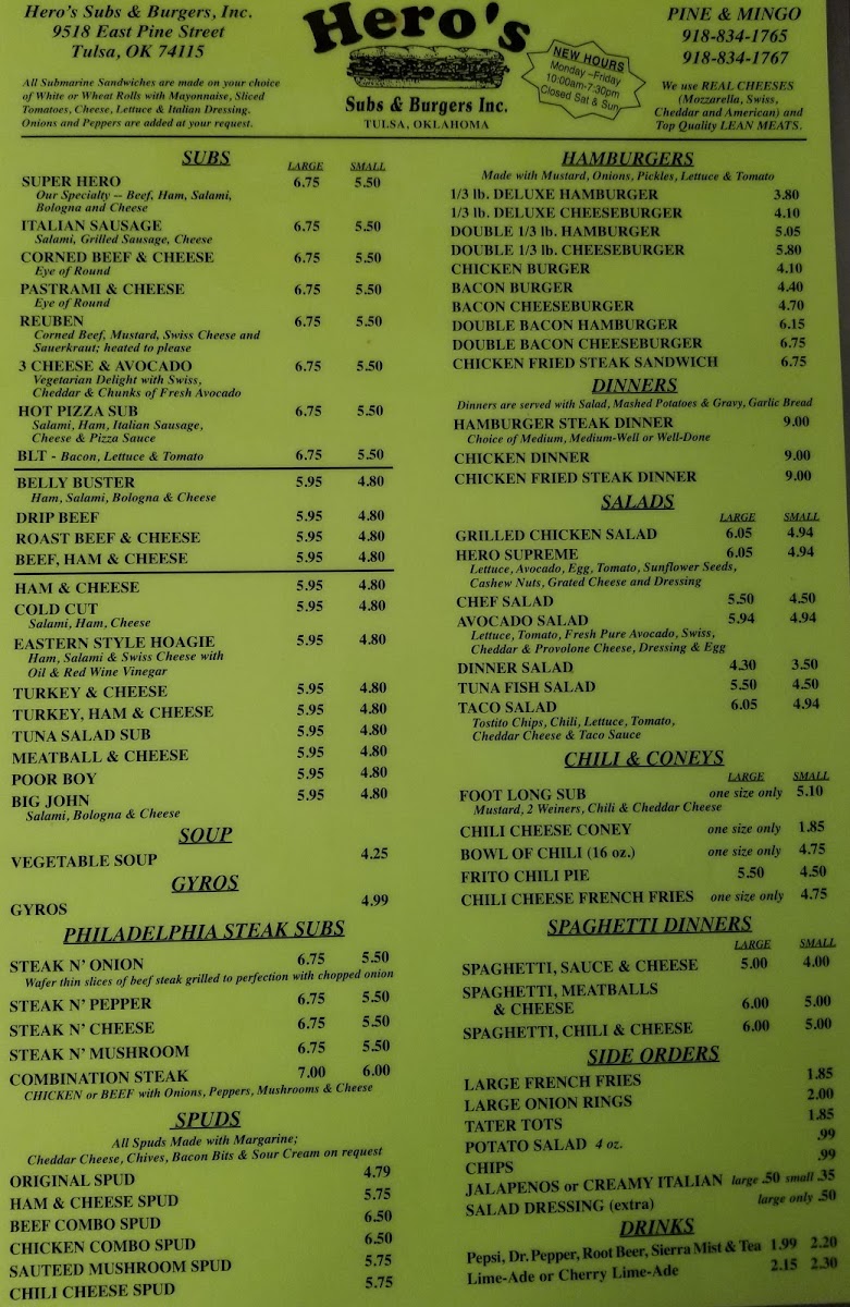 Menu Heros Subs & Burgers-8