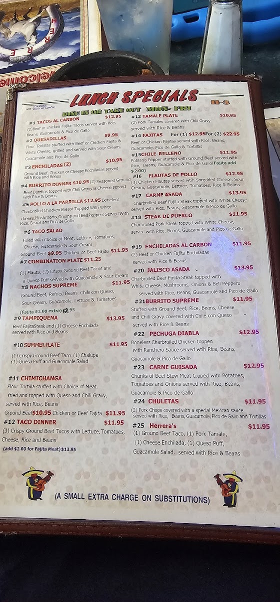 Menu Herrera's Mexican Restaurant #2-2