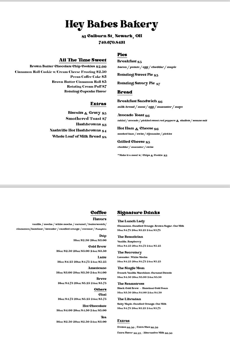 Menu Hey Babes-1