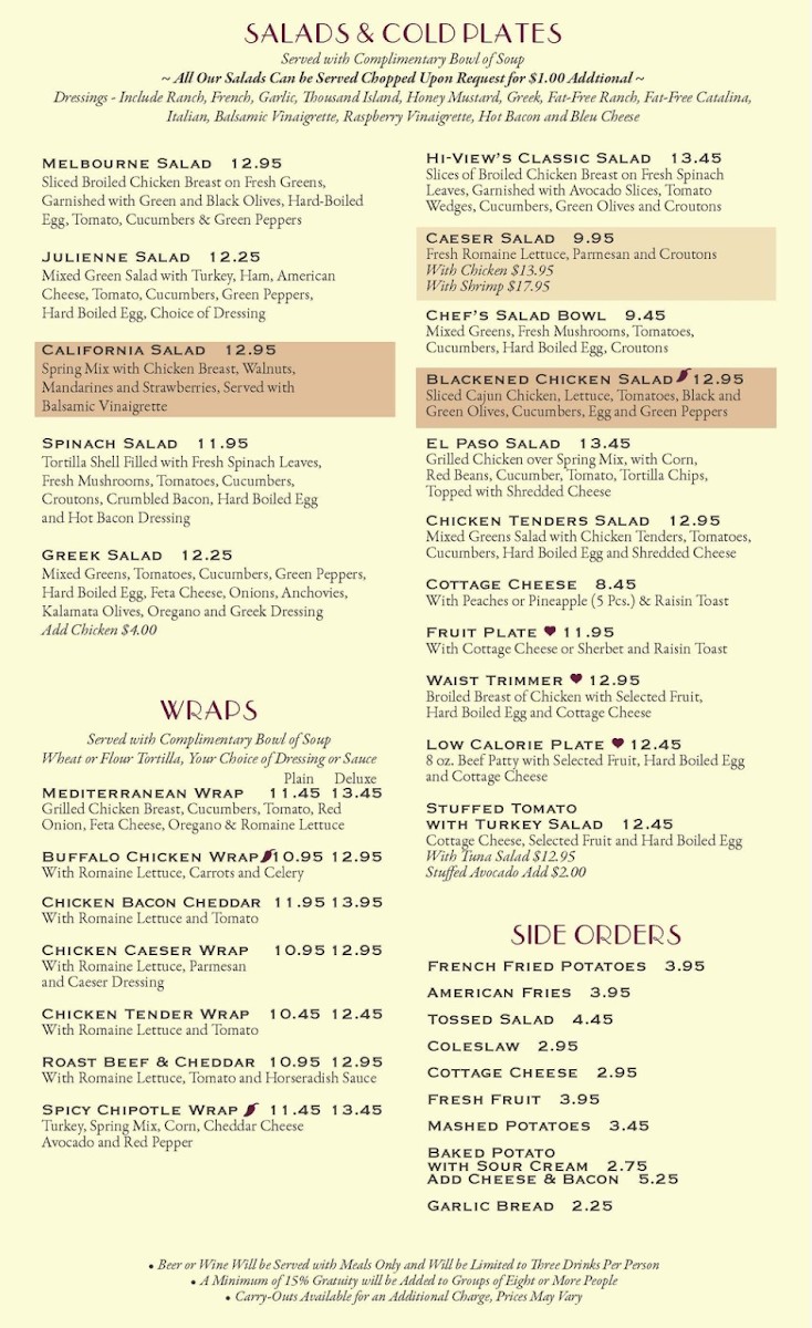 Menu Hi-View Restaurant-4