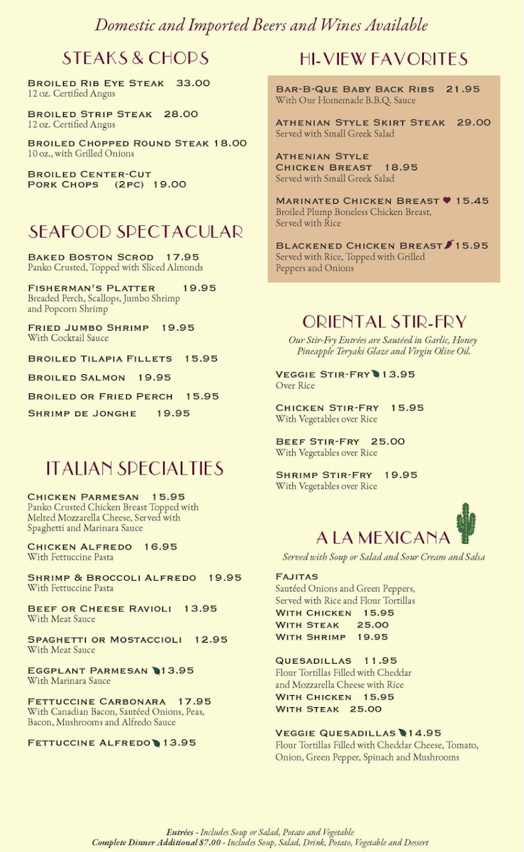 Menu Hi-View Restaurant-6