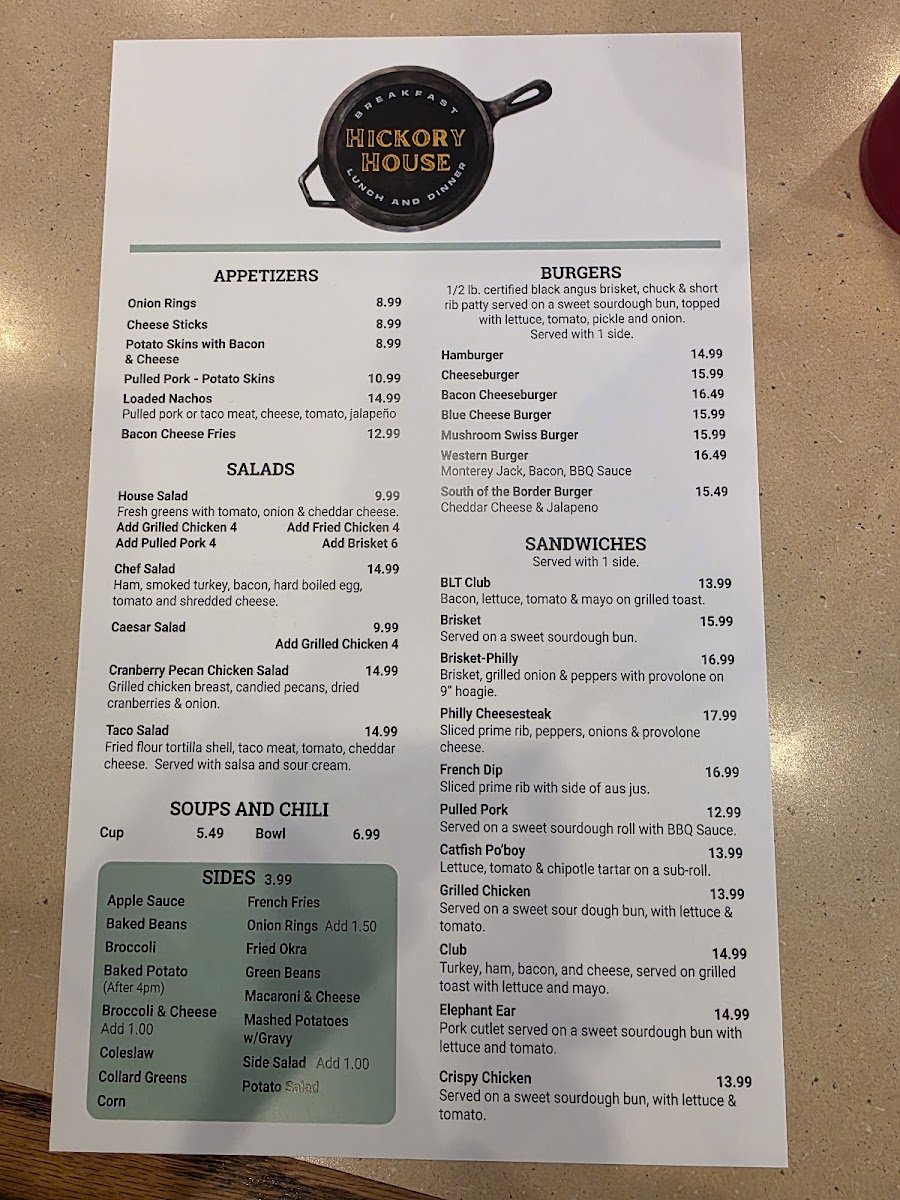 Menu Hickory House Restaurant-2