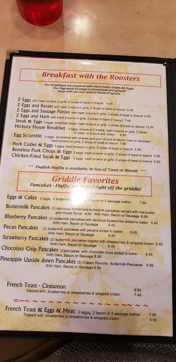 Menu Hickory House Restaurant-5