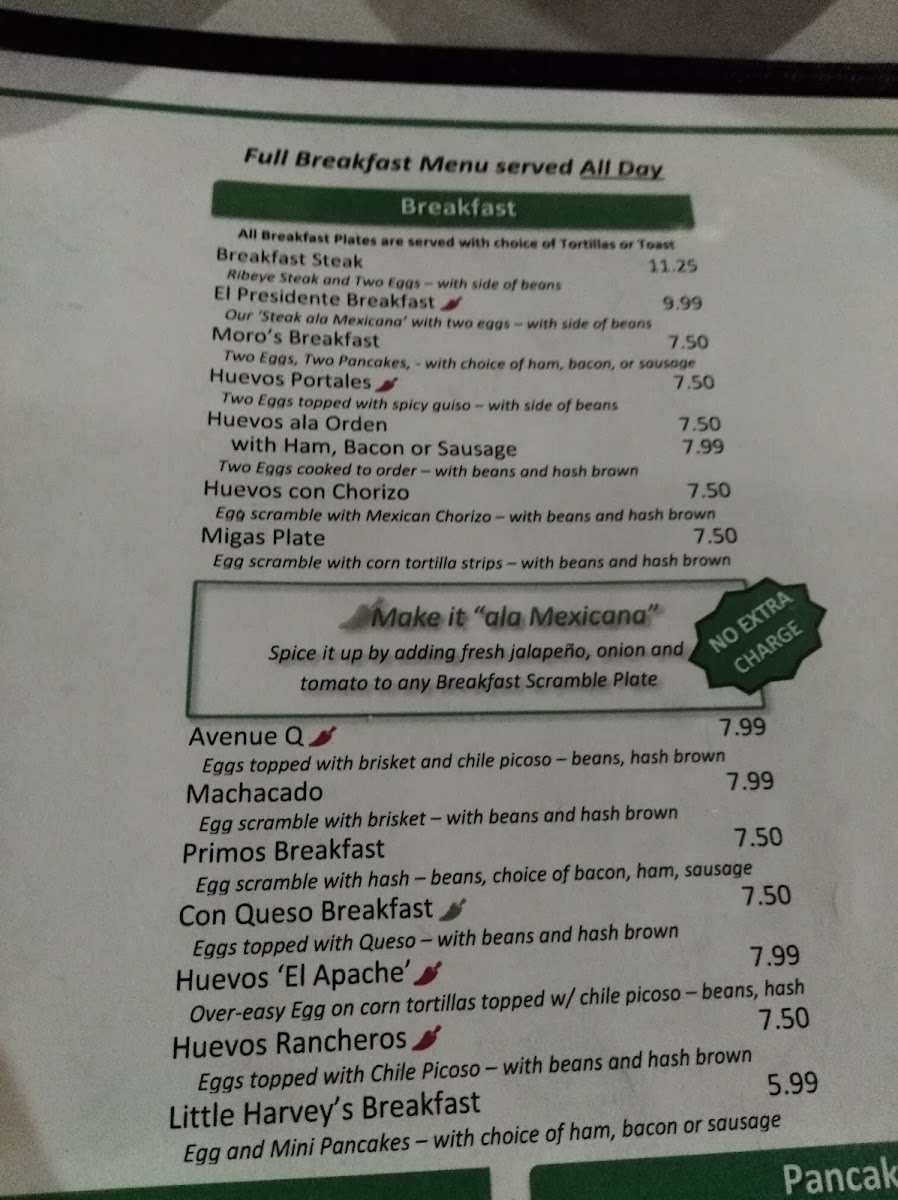 Menu Hidalgo's Restaurant-7