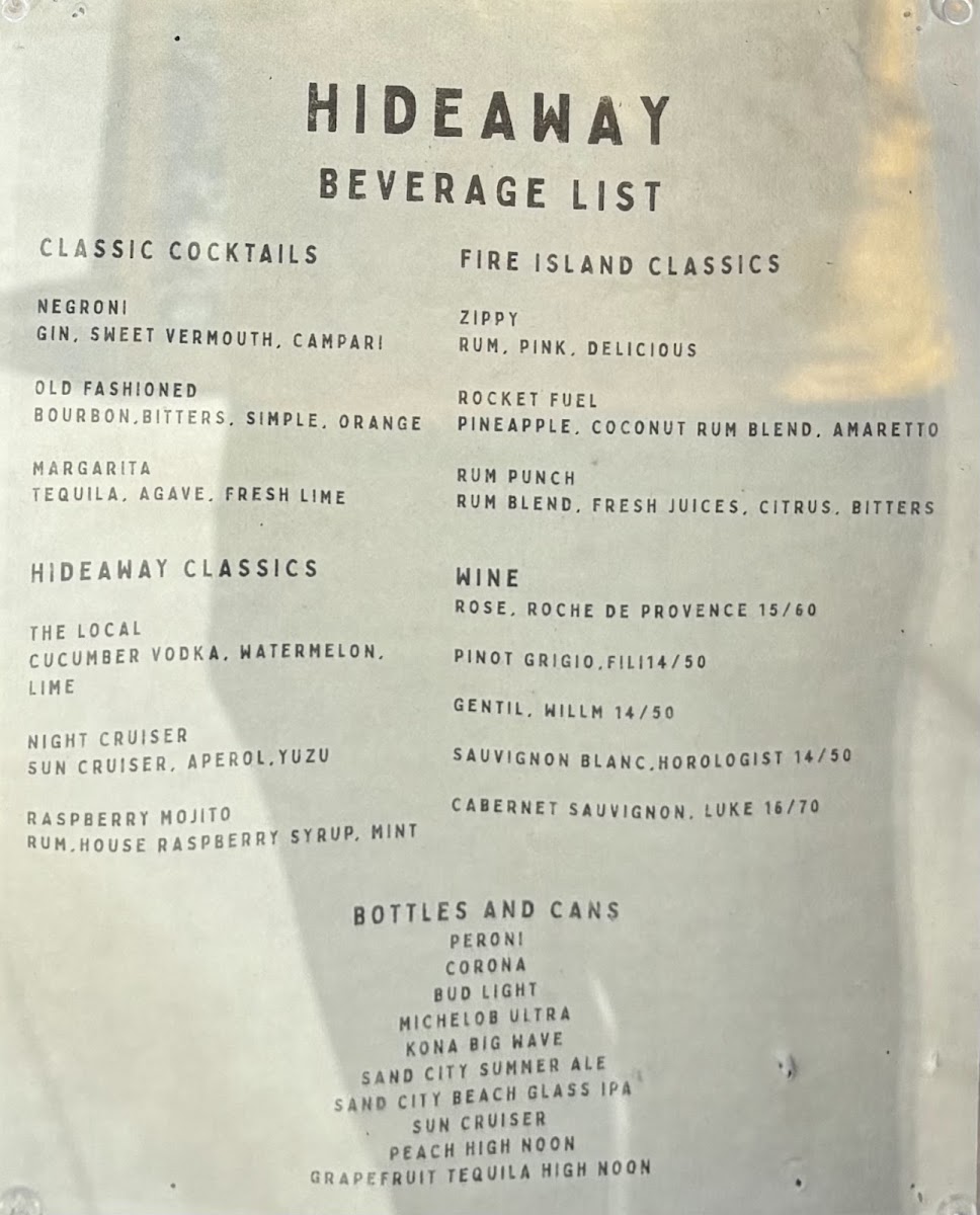 Menu Hideaway Restaurant-3