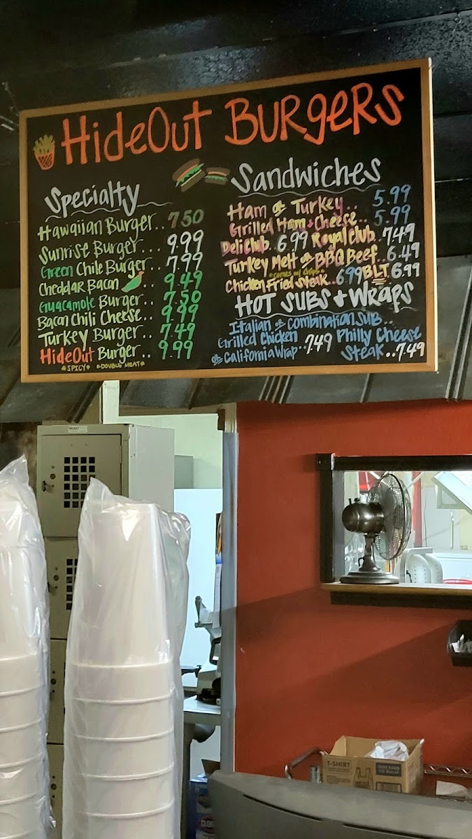 Menu Hideout Burgers-1