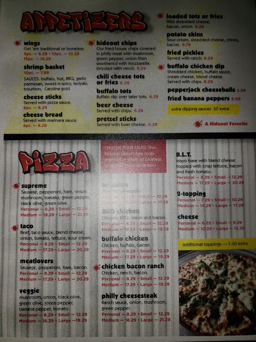 Menu Hideout Pizzaria-2