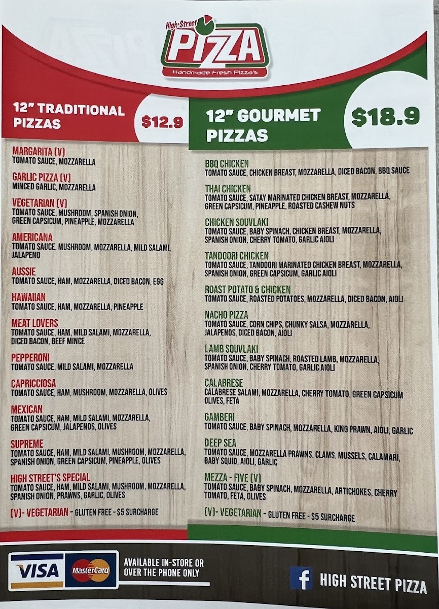 Menu High Street Pizza & Pasta-3
