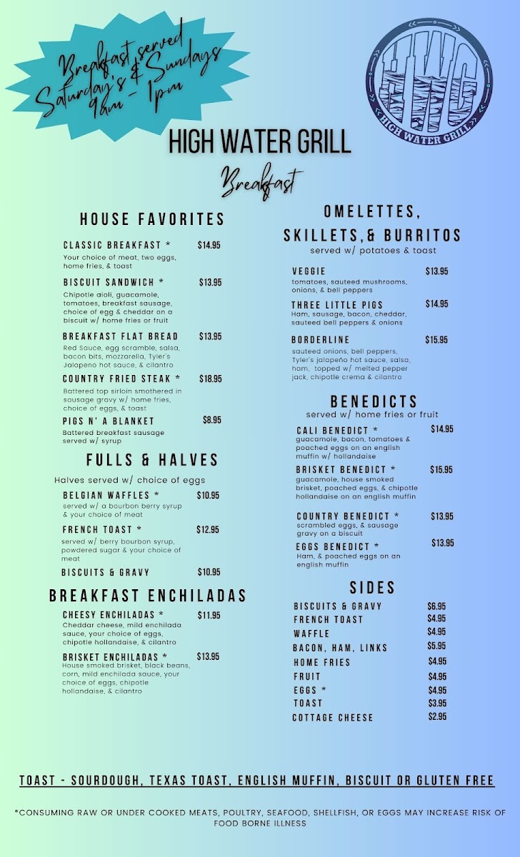 Menu High Water Grill-1