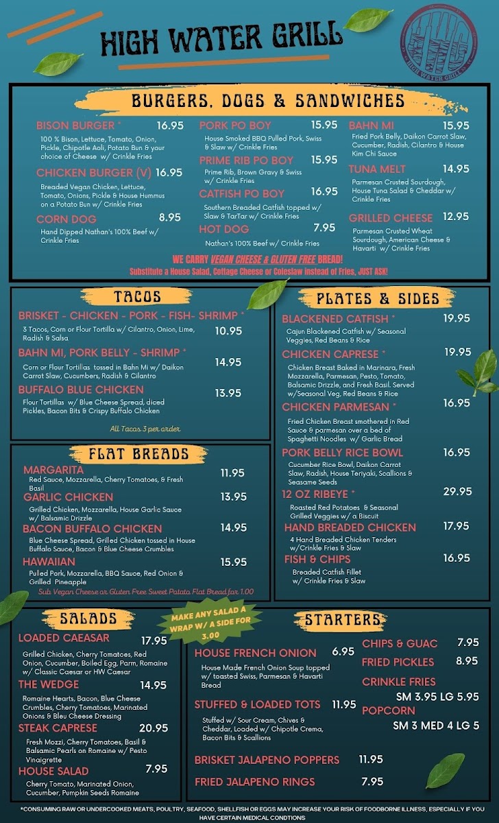 Menu High Water Grill-2