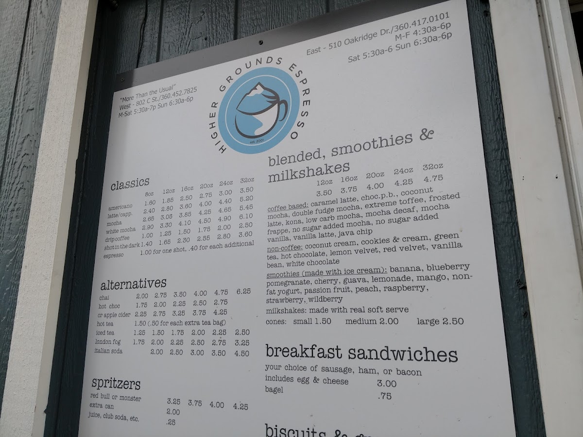 Menu Higher Grounds Espresso Corporation-3