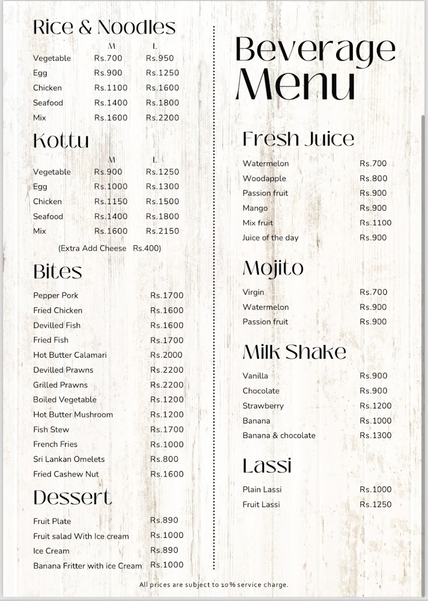 Menu Hikka Bridge Café & Restaurant-1