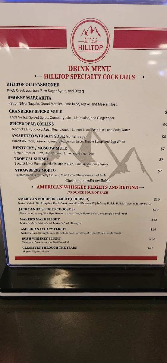 Menu Hill Top Bar And Grill-10