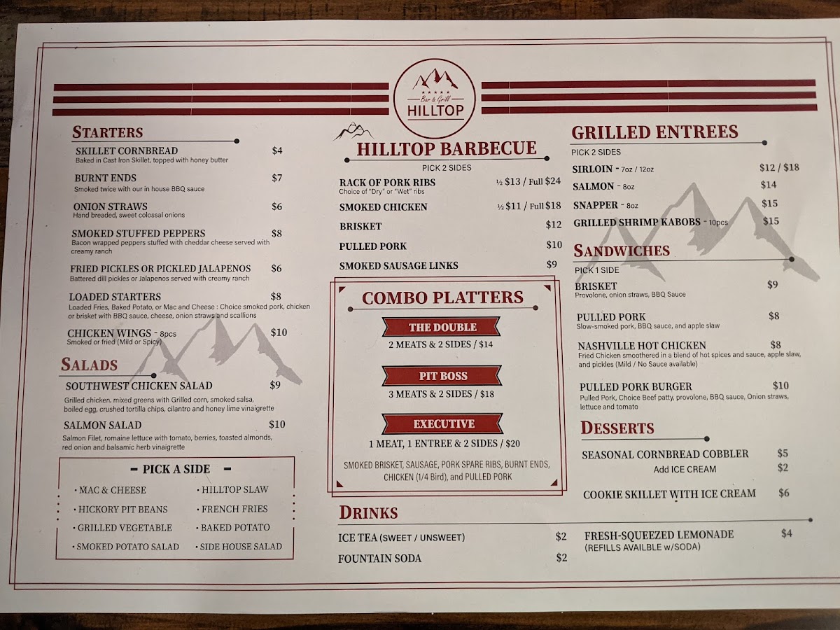 Menu Hill Top Bar And Grill-2