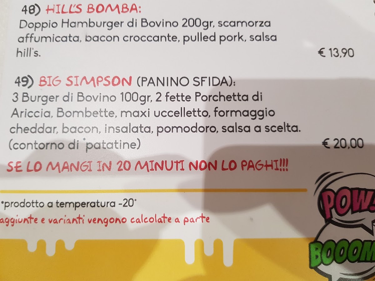 Menu Hill's Burger & Chips By Antonio-4