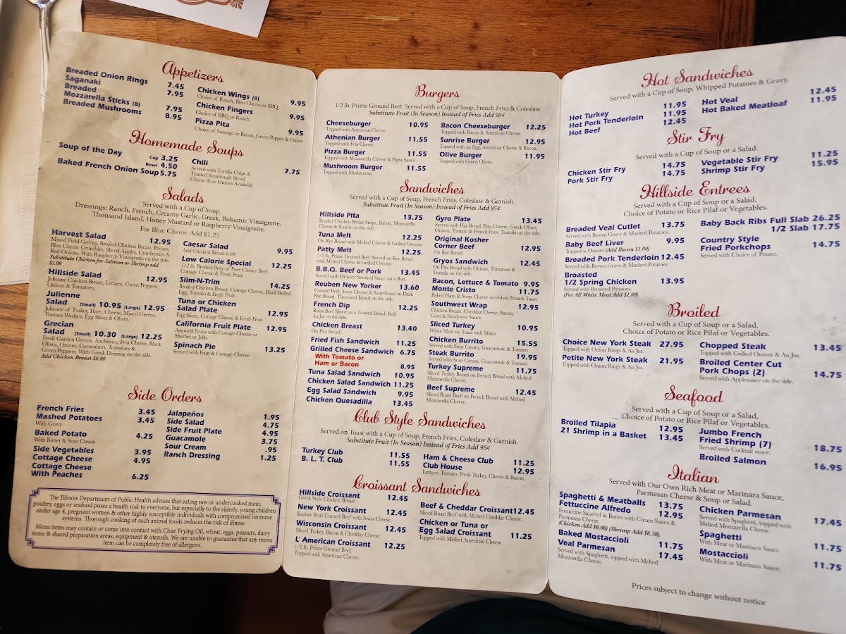 Menu Hillside Restaurant-3