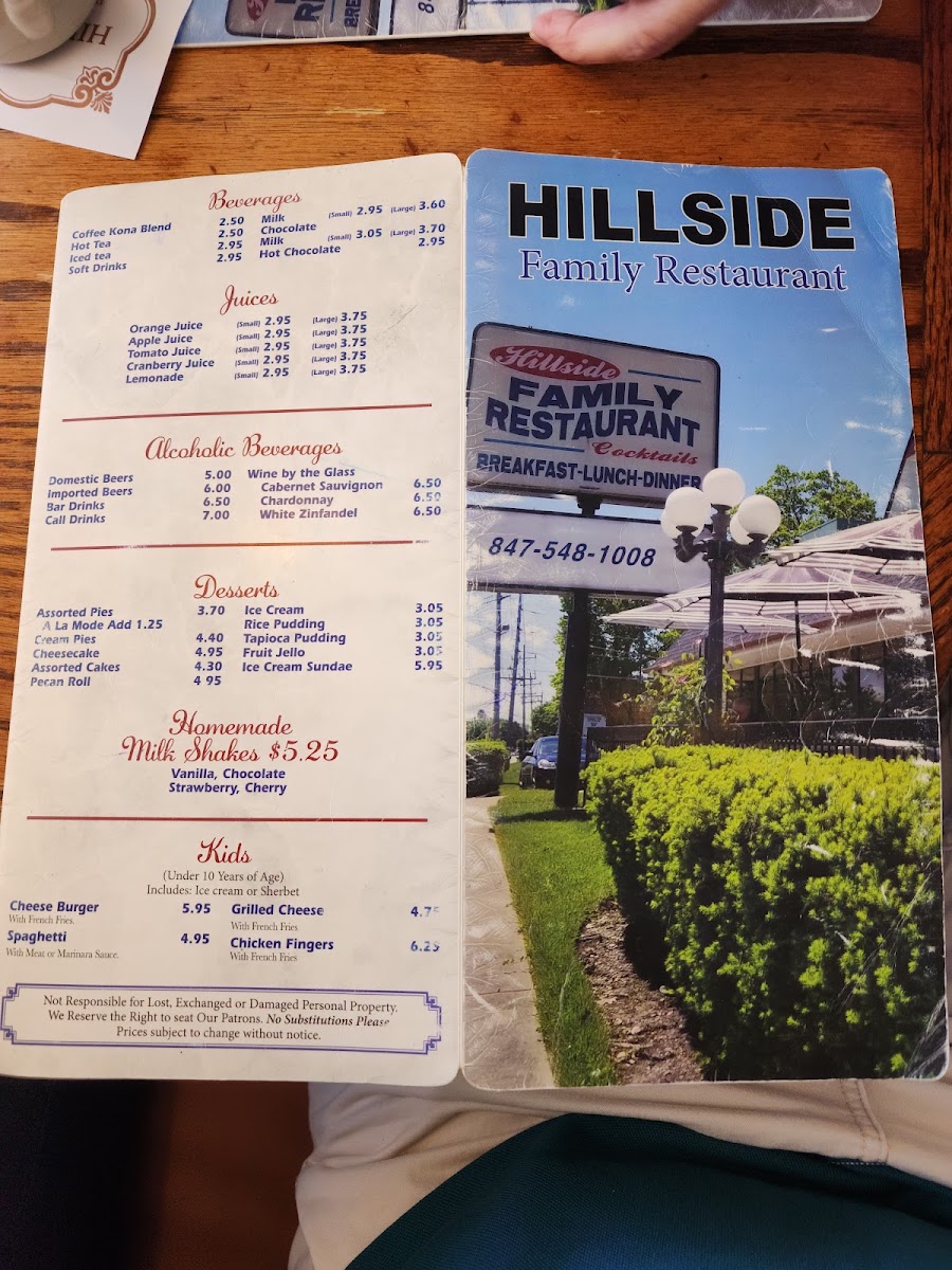 Menu Hillside Restaurant-8