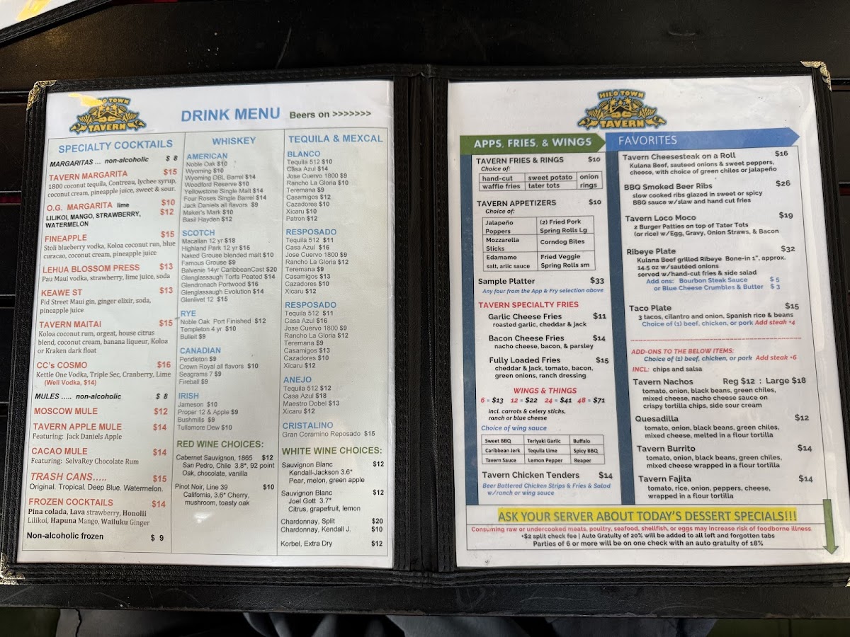 Menu Hilo Town Tavern-1