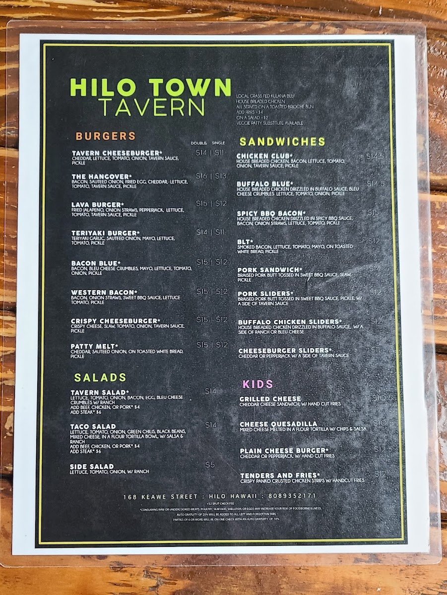 Menu Hilo Town Tavern-4