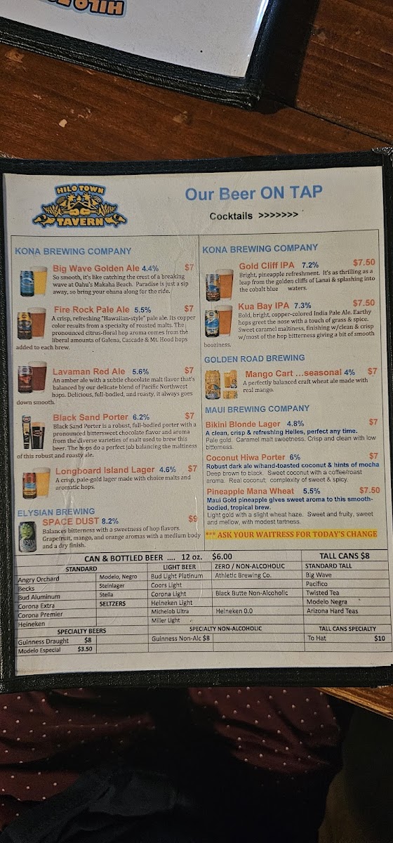 Menu Hilo Town Tavern-8