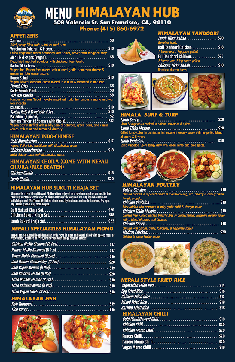 Menu Himalayan Hub / Best Nepali And Indian Food In San Francisco-2