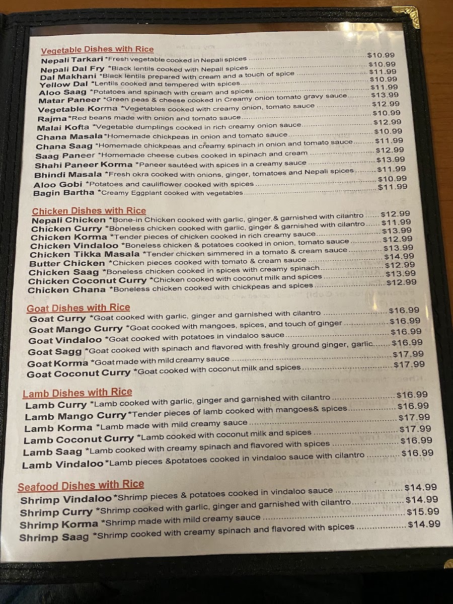 Menu Himalayan Range Nepali Restaurant-1