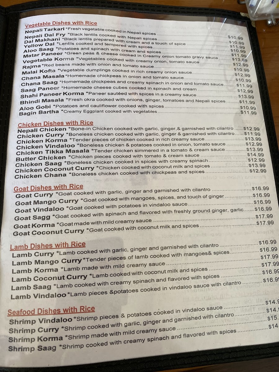 Menu Himalayan Range Nepali Restaurant-10