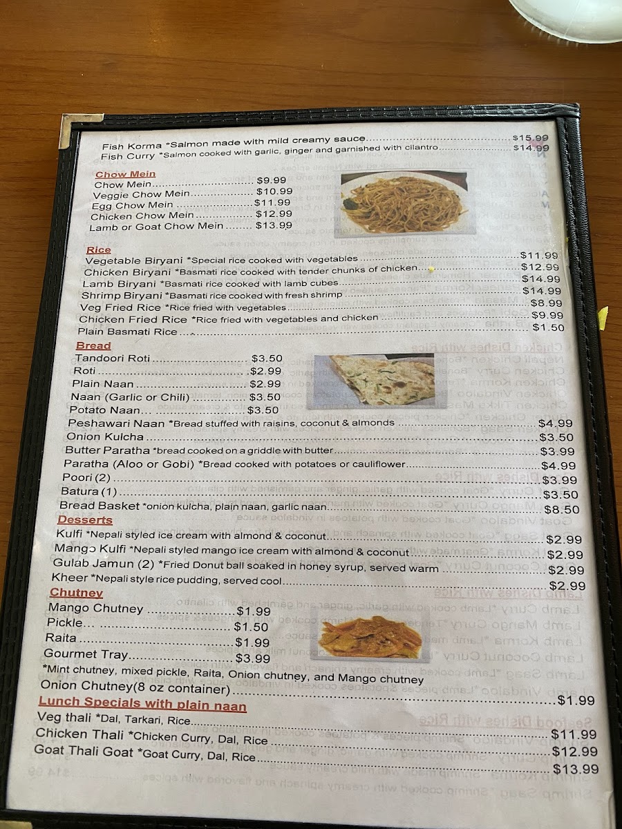 Menu Himalayan Range Nepali Restaurant-8