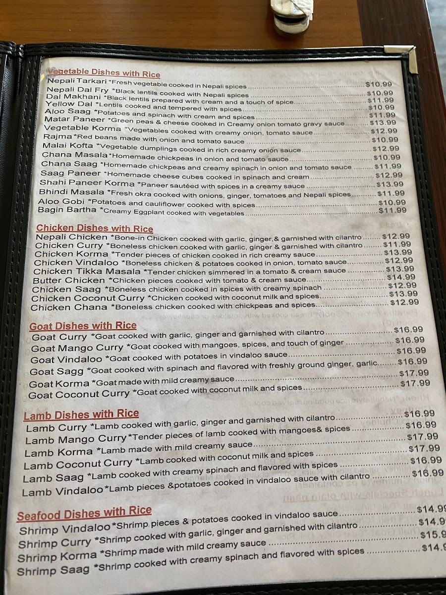 Menu Himalayan Range Nepali Restaurant-9