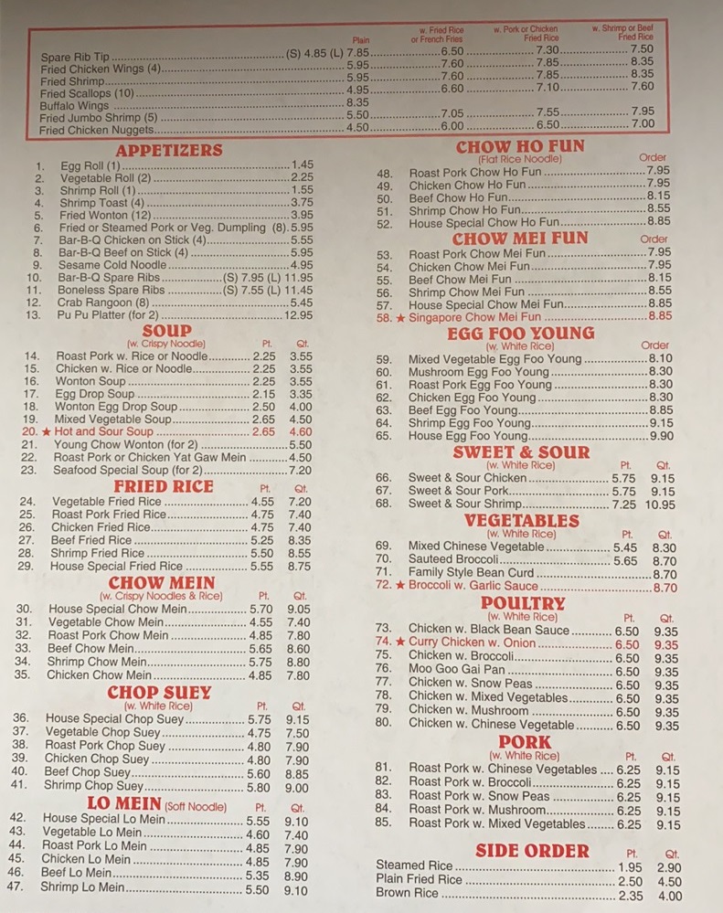 Menu Hing Wang Chinese Restaurant-1