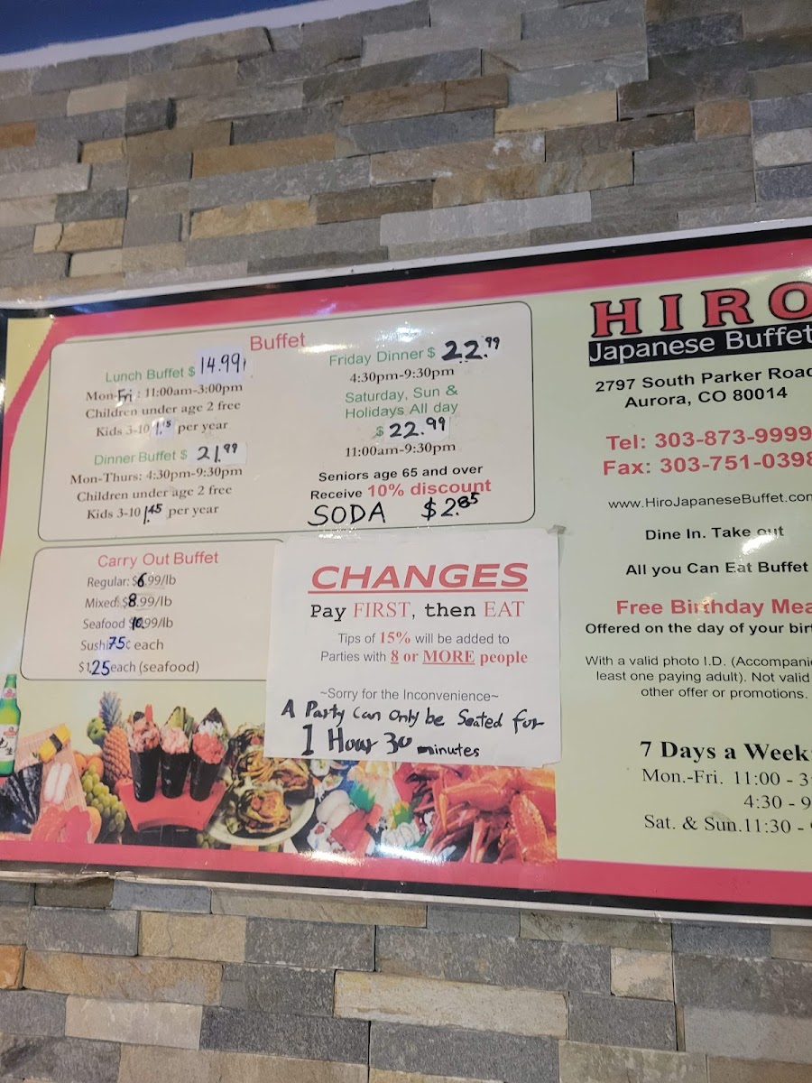 Menu Hiro Japanese Buffet-1