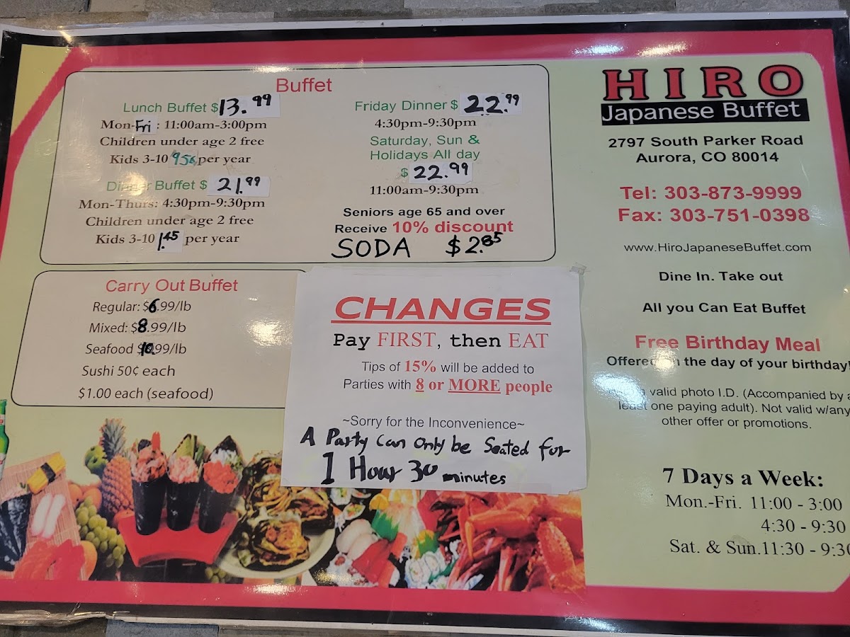 Menu Hiro Japanese Buffet-2