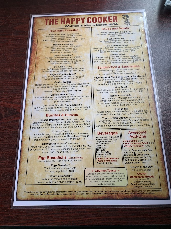 Menu Historic Happy Cooker Restaurant-4