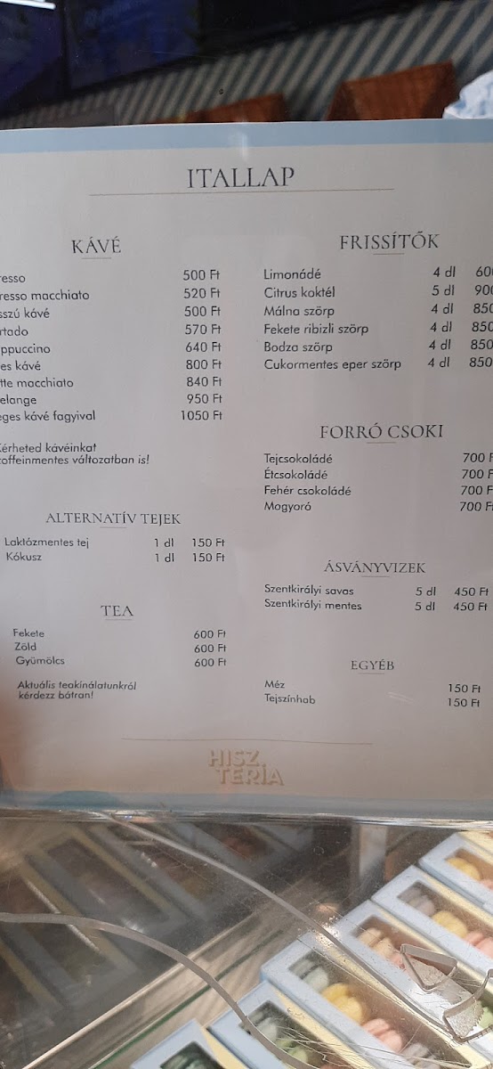 Menu Hisztéria Cukrászda-1