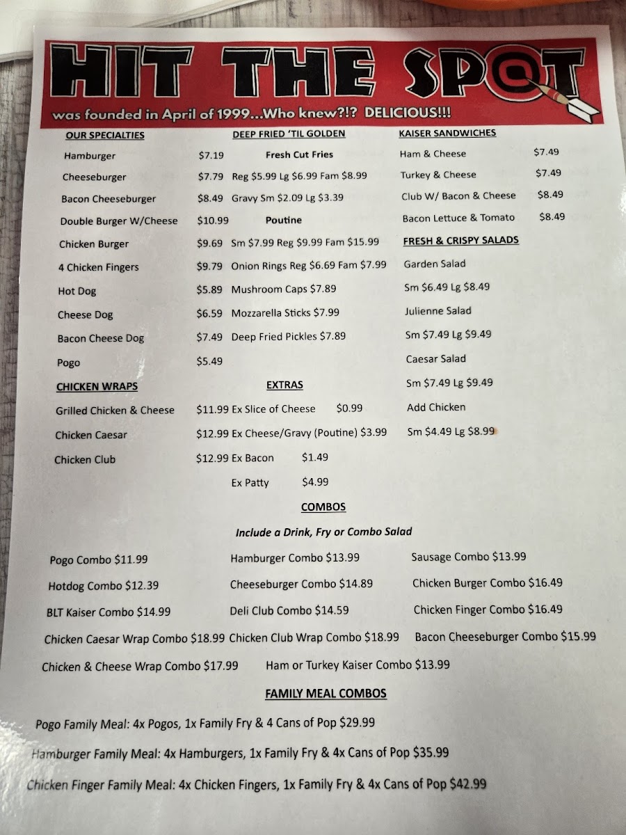 Menu Hit The Spot-1