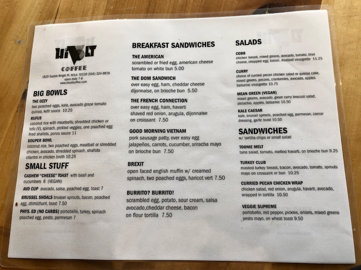 Menu Hivolt-6