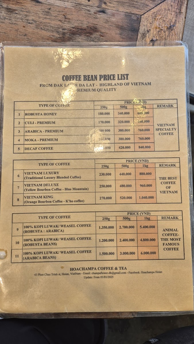 Menu Hoachampa Coffee & Tea-1