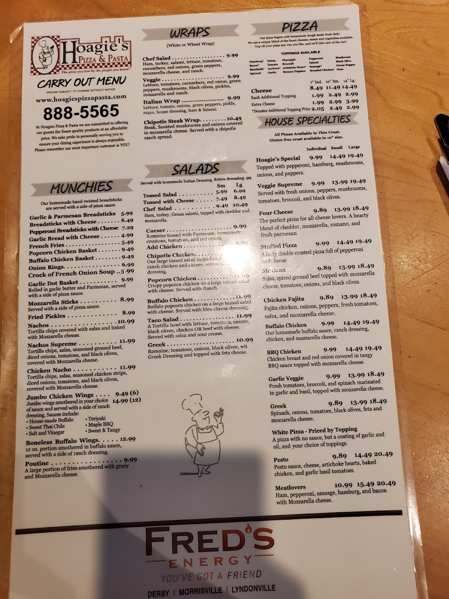 Menu Hoagie's Pizza & Pasta Morrisville-1