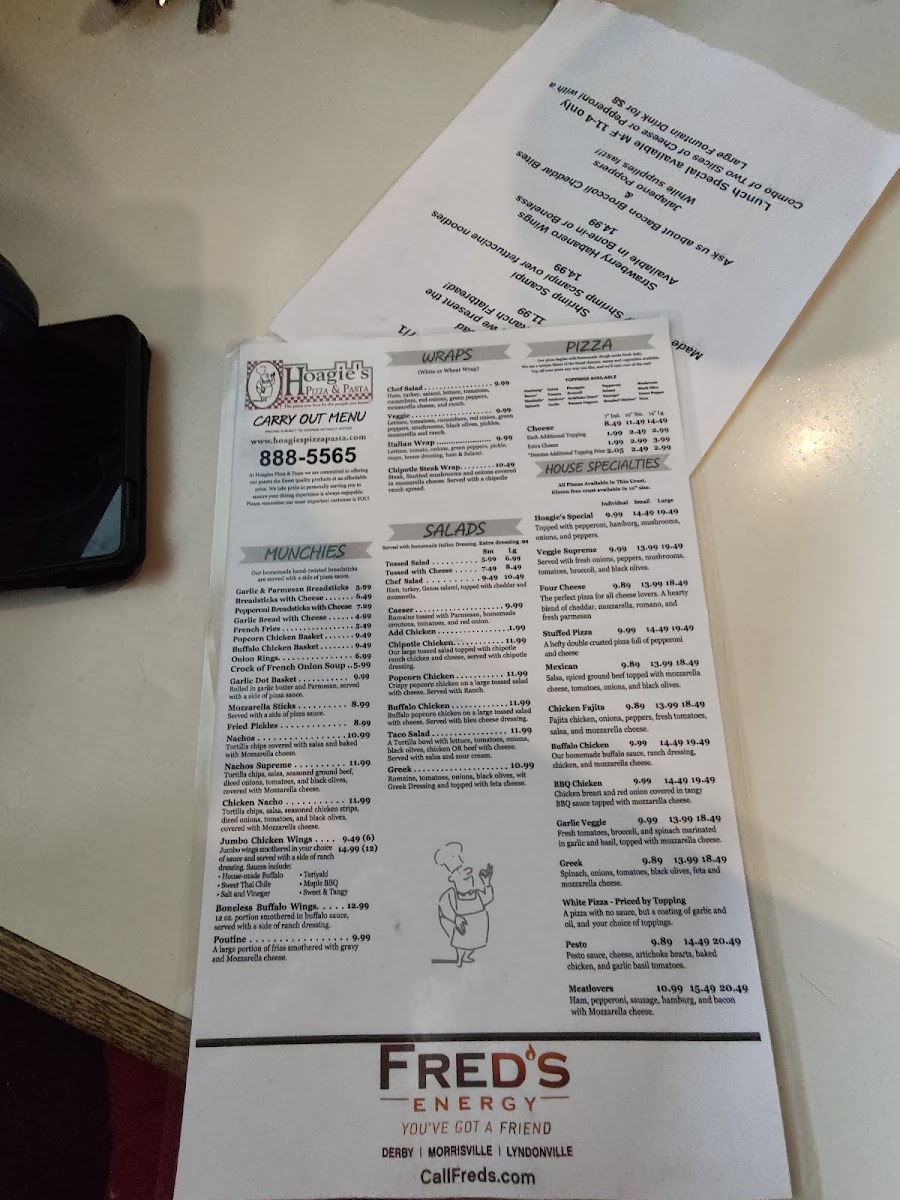 Menu Hoagie's Pizza & Pasta Morrisville-2