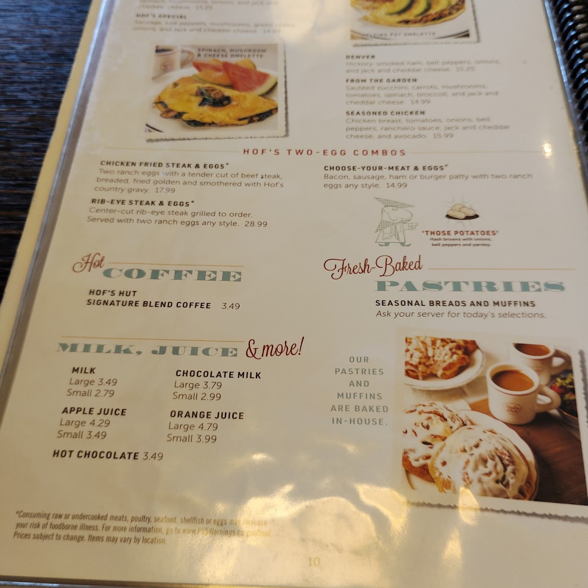 Menu Hof's Hut Restaurant & Bakery-2