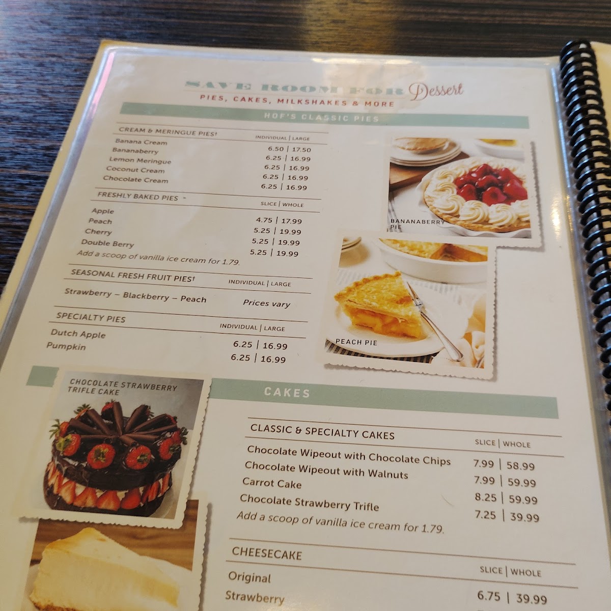 Menu Hof's Hut Restaurant & Bakery-4