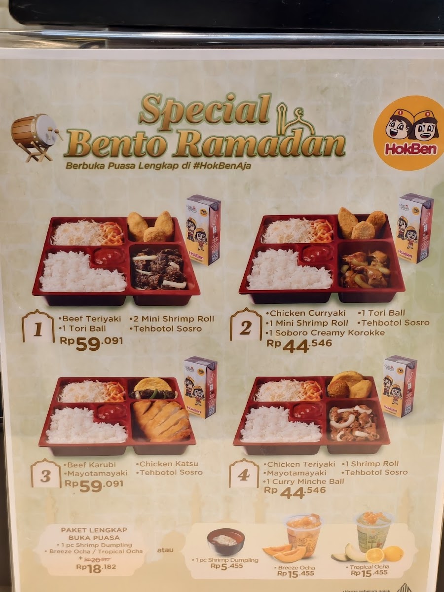 Menu Hokben - Tunjungan Plaza 3-8