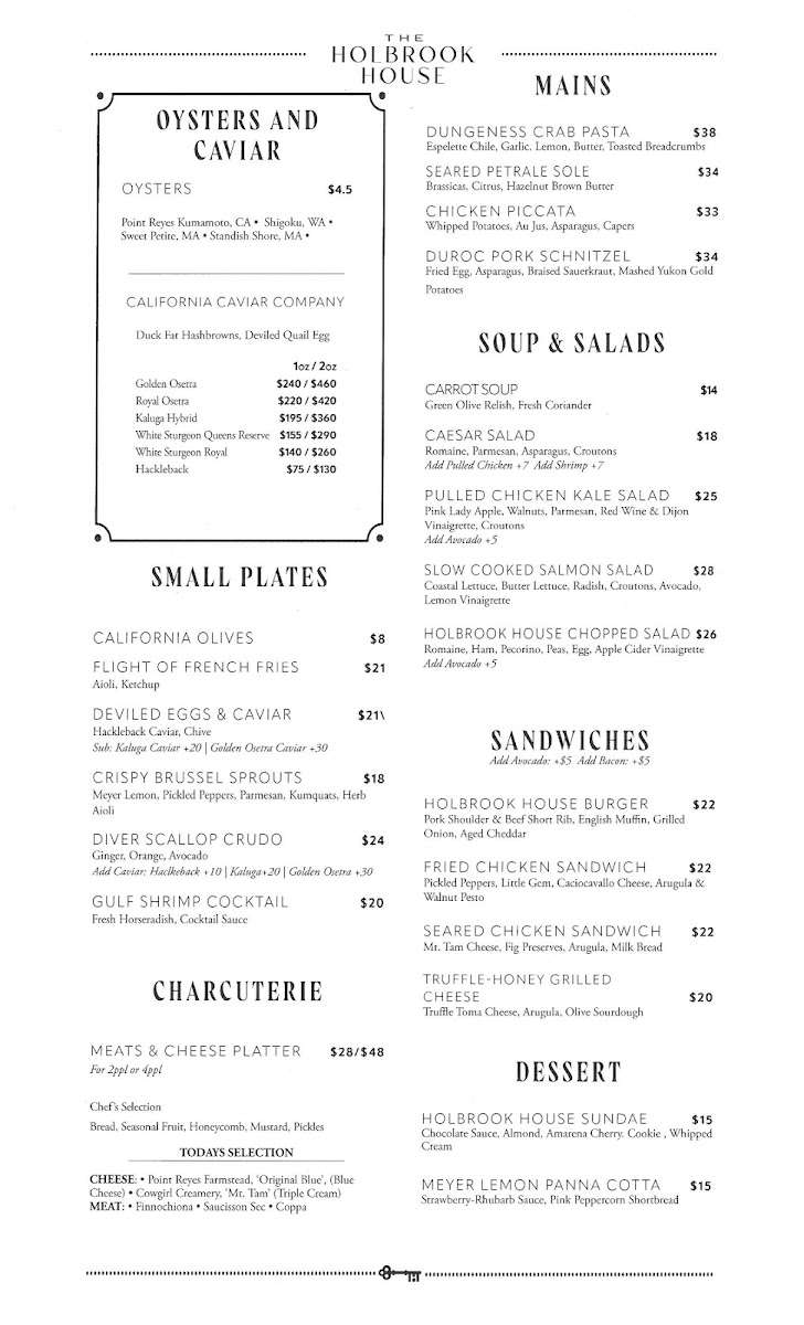 Menu Holbrook House-2